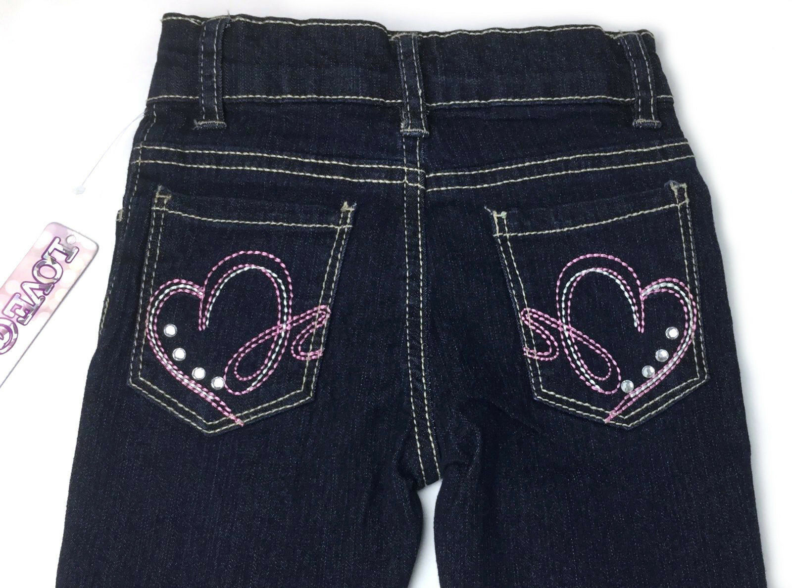 Girl's Toddlers Size 2t Embellished Jeans Denim Pants Love At First Sight